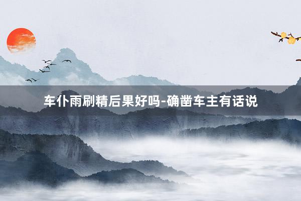 车仆雨刷精后果好吗-确凿车主有话说